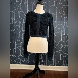 Sincerely Jules for Bandier Calla Jacquard Cropped Cardigan